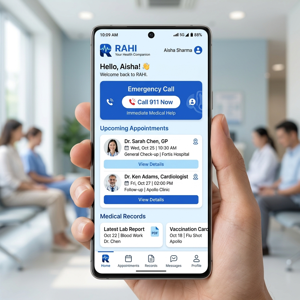 RAHI Patient App Dashboard